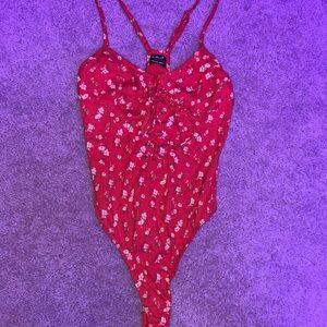 Red Floral Bodysuit